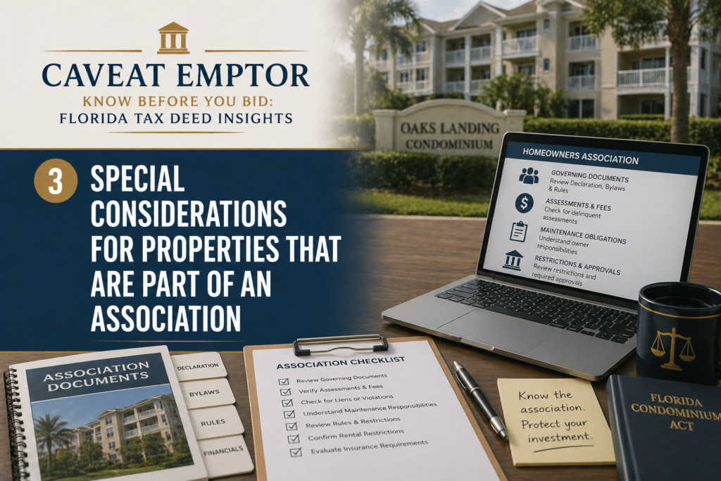 Special considerations for properties that are part of an Association